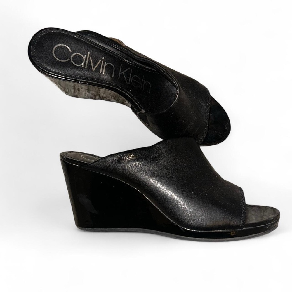 Calvin Klein Elegant Black Wedge Shoes
